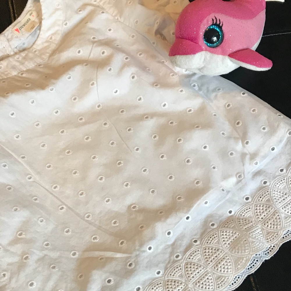 J. Crew Crewcuts Girl’s White Short Sleeve Top - Picture 3 of 8